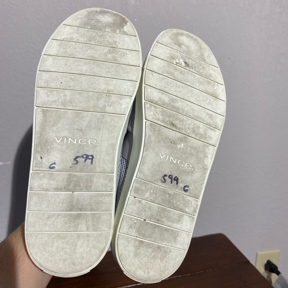 VINCE Preston B gray perforated slip on sneakers comfort casual minimal size 6 - Picture 7 of 9